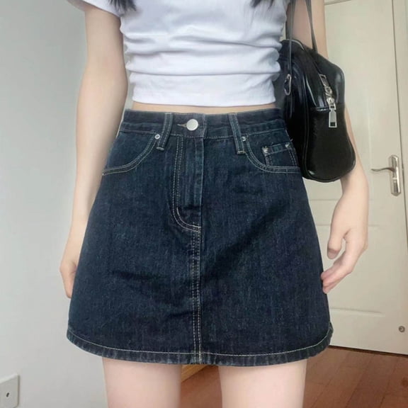 Women's Casual Solid Color High Waist A Line Skirt For Daily Wear Spring Summer Fall Versatile Comfortable Stretch Mini Midi Length Fringe Skirts for Women Women's Skirts Skirt Leggings for Women Long