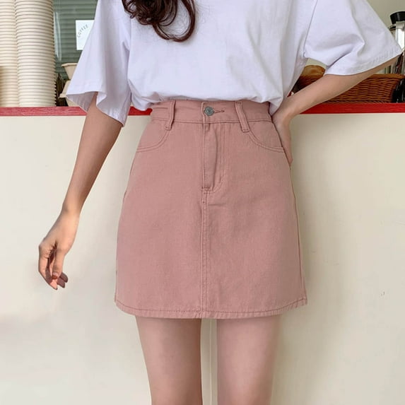 Women's Casual Solid Color High Waist Skirt A Line Midi Skirt For Daily Wear Spring Summer Fall Versatile Comfortable Stretchy Flowy Skirt Skirts for Girls Crop Top And Skirt Set for Women Skirt Cover