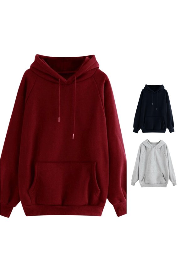 Women's Casual Solid Color Hooded Pocket Long Sleeve Pullover Sweatshirt Side Zip Hoodies Women Hoodies with Zipper Sweater Jacket Women Long Hoodies for Women Clothe Top Graphic Sweatshirts Hoodies
