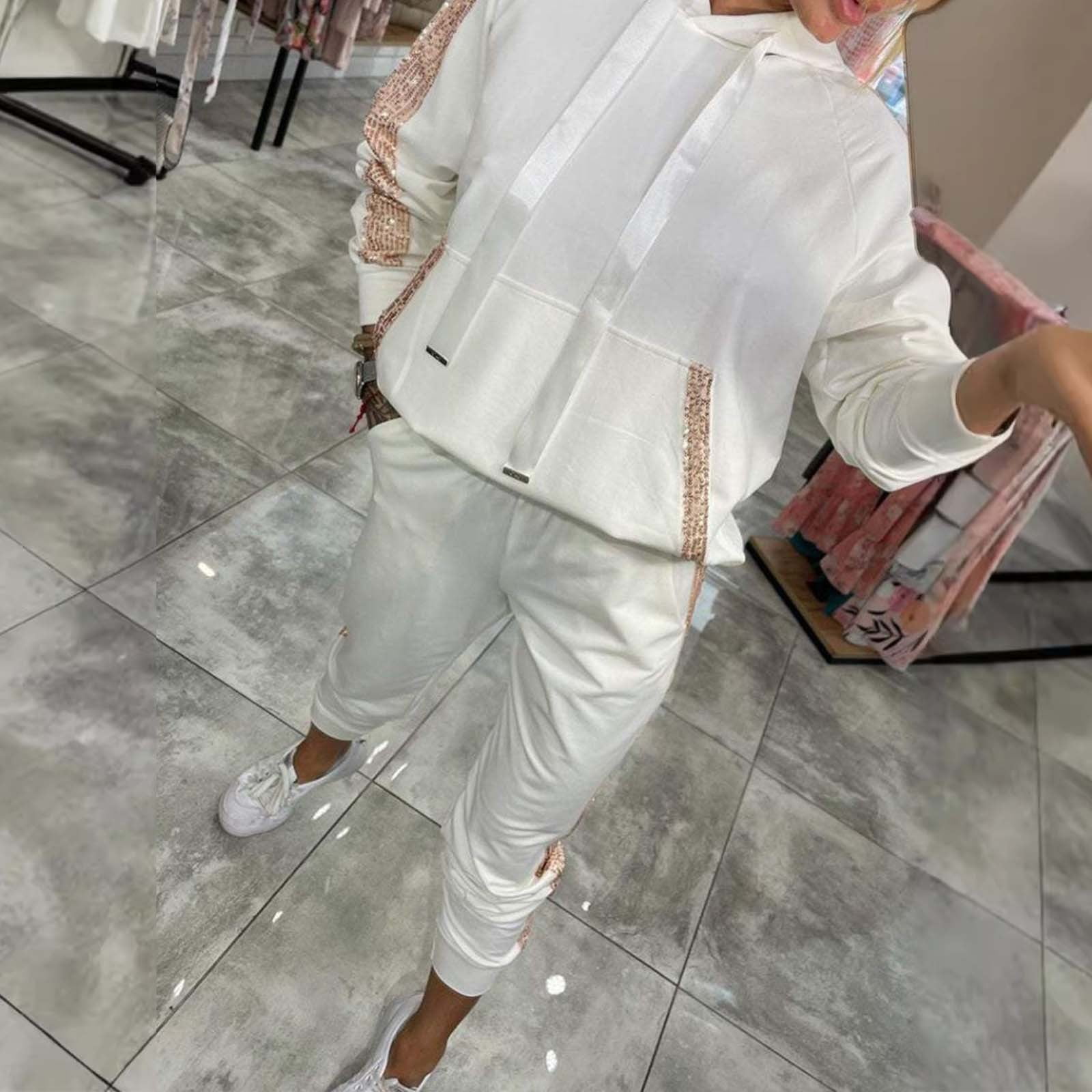 IBTOM CASTLE Women's Rave Outfit Shiny Crop Top Hoodie Casual Long