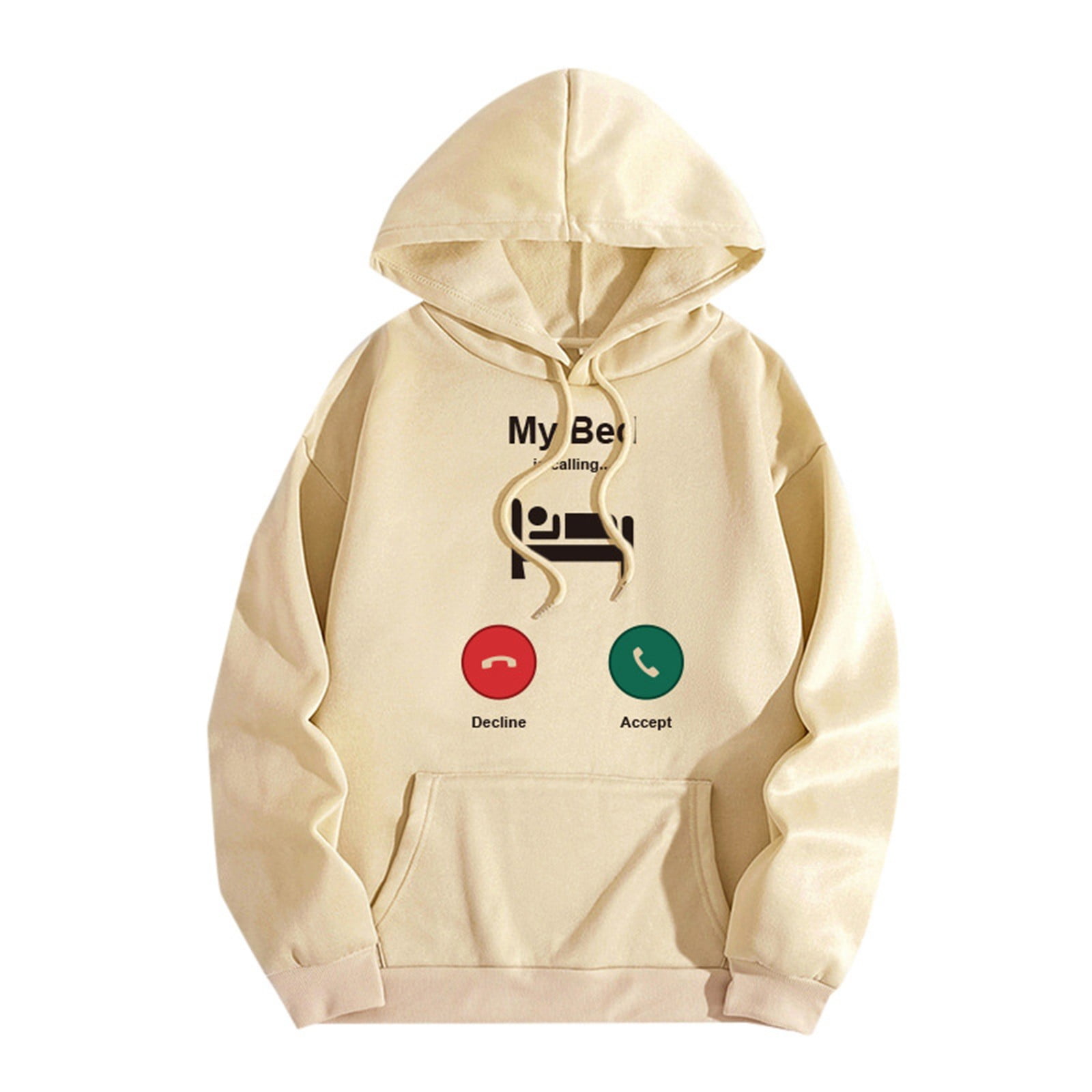 Women s Casual Solid Color Hoodie Wake Up Phone Ringtone Fun Printed Hoodie With Pockets Hooded Sweatshirt Women Woman s Hoodie Zip Front Long Zip Sweatshirt Hoodie Women Style Hoodies for Women Walma...