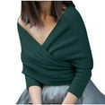 thumbnail image 1 of Women's Casual Solid Color Irregular Pullover Solid Color Sweater, 1 of 5