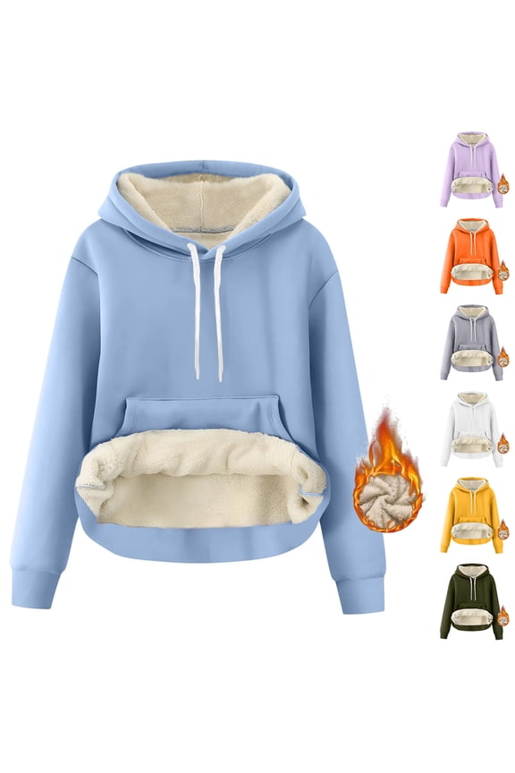 Women's Casual Solid Color Long Sleeve Hooded Sweatshirt Tops Blouses with Drawing Pocket Loose Fit Soft Streetwear Loungewear Travel Fashion Essential Gift for Women | CSEONE,Army Green L