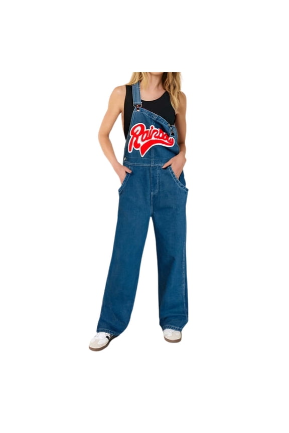 Women's Casual Solid Color Loose Suspender Wide Leg Pants