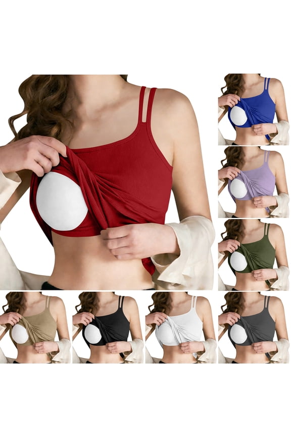 Women's Casual Solid Color Round Neck Camisole Pajama Top Undershirt Soft Breathable Loungewear Home Wear | CSEONE,Black XL