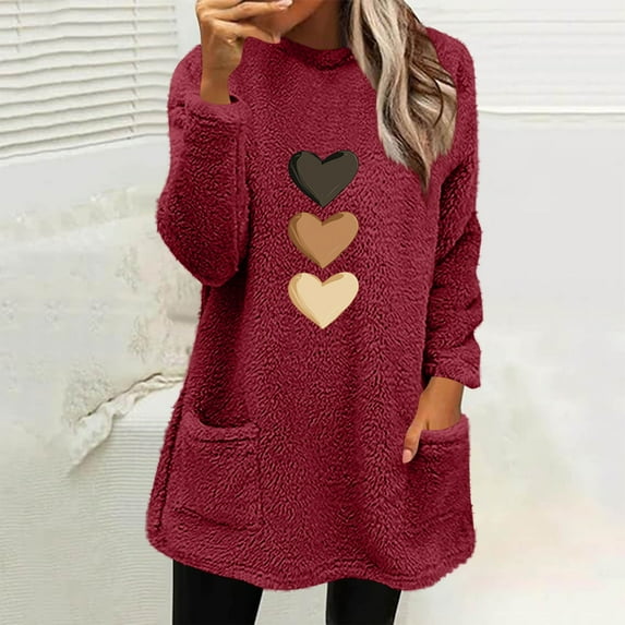 Women's Casual Solid Color Round Neck Long Sleeve Fashion Top for Fall and Winter Leisure Comfort Wear