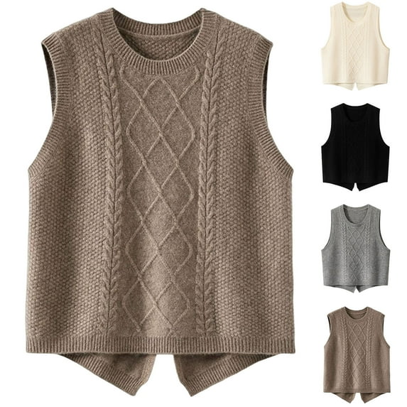 Women's Casual Solid Color Round Neck Sleeveless Blouse Tank Top Cami Tops for Women Fall Winter Layering Essential Loose Fit Fashion Basic for Daily Wear Office Vacation Outfits