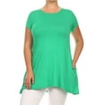 thumbnail image 1 of Women's Casual Solid Color Short Sleeve Tunic Top With Pockets, 1 of 5
