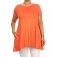 thumbnail image 1 of Women's Casual Solid Color Short Sleeve Tunic Top With Pockets, 1 of 5