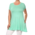 thumbnail image 1 of Women's Casual Solid Color Short Sleeve Tunic Top With Pockets, 1 of 5