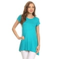 thumbnail image 1 of Women's Casual Solid Color Short Sleeve Tunic Top With Pockets, 1 of 4