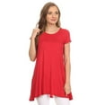 thumbnail image 1 of Women's Casual Solid Color Short Sleeve Tunic Top With Pockets, 1 of 4