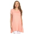 thumbnail image 1 of Women's Casual Solid Color Short Sleeve Tunic Top With Pockets, 1 of 4