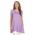 thumbnail image 1 of Women's Casual Solid Color Short Sleeve Tunic Top With Pockets, 1 of 4