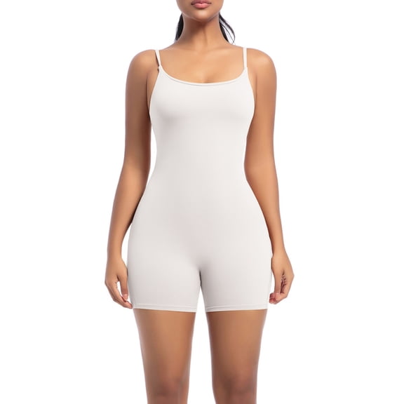 Women's Casual Solid Color Tight Yoga Suspender Bodysuit Dance Running Fitness Sports Body Clothing Yoga