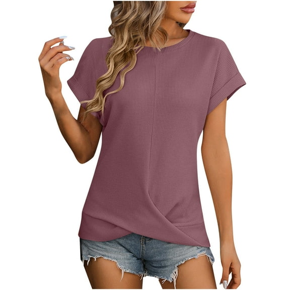 Women's Casual Solid Color V-Neck Short Sleeve T-Shirt, Loose Fit, Comfortable Everyday Top, Lightweight Summer Blouse, Basic Fashion Tee for Women, Versatile for Work or Casual Outings