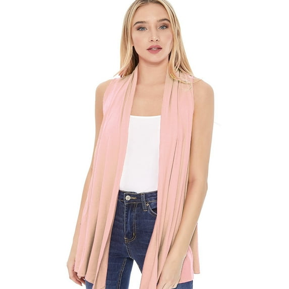Women's Casual Solid Comfy Sleeveless Draped Open Front Cardigan S-3XL