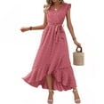 thumbnail image 1 of Women's Casual Solid Embroidered Lace Cuff Neck Dress, 1 of 6
