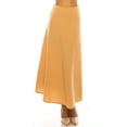 thumbnail image 1 of Women's Casual Solid Flare A-line Long Skirt with Elastic Waistband, 1 of 6