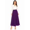 thumbnail image 1 of Women's Casual Solid Flare A-line Long Skirt with Elastic Waistband, 1 of 6