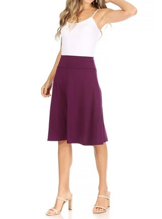 Knee length skirt elastic waist online