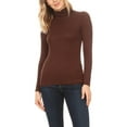 thumbnail image 1 of Women's Casual Solid Long Sleeve Fitted Turtleneck Sweater Top, 1 of 5