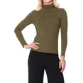 thumbnail image 1 of Women's Casual Solid Long Sleeve Fitted Turtleneck Sweater Top, 1 of 5