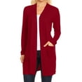 thumbnail image 1 of Women's Casual Long Sleeve Open Front Cardigan with Side Pockets, 1 of 4