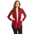 thumbnail image 1 of MOA COLLECTION Women's Casual Solid Long Sleeve Open Front Draped Cardigan, 1 of 6