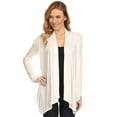 thumbnail image 1 of Women's Casual Solid Long Sleeve Open Front Draped Cardigan, 1 of 6