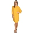 thumbnail image 1 of Moa Collection Women's Casual Solid Loose Fit Long Sleeve Dolman Style Midi Dress, 1 of 4