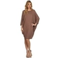 thumbnail image 1 of Women's Casual Solid Loose Fit Long Sleeve Dolman Style Midi Dress, 1 of 1