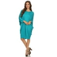 thumbnail image 1 of Women's Casual Solid Loose Fit Long Sleeve Dolman Style Midi Dress, 1 of 1