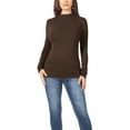 thumbnail image 1 of Women's Casual Solid Mock Neck Long Sleeve T-Shirt Top, 1 of 5