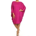 thumbnail image 1 of Women's Casual Plus Size Loose Fit Long Sleeve Dolman Style Midi Dress, 1 of 4
