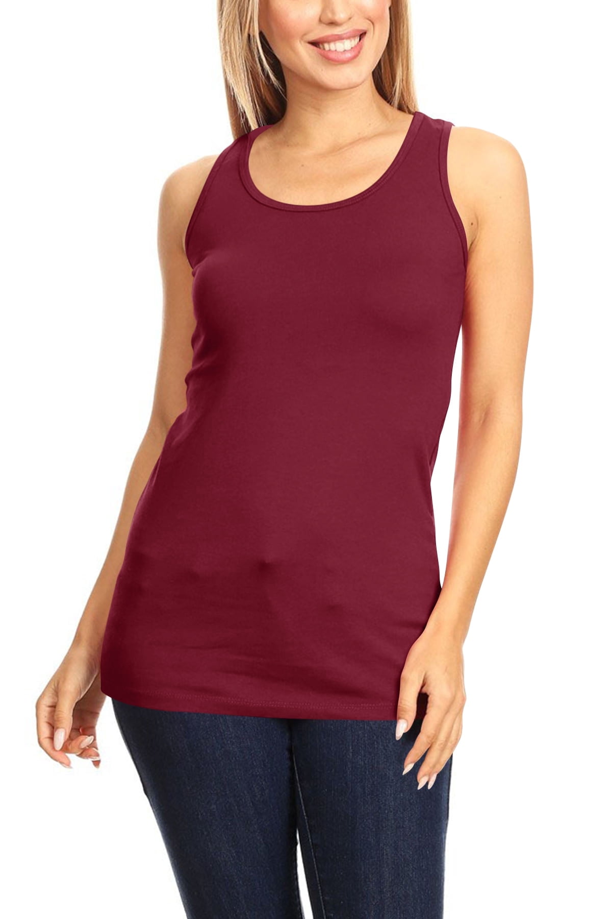 Women's Casual Solid Sleeveless Basic Cami Tank Top - Walmart.com