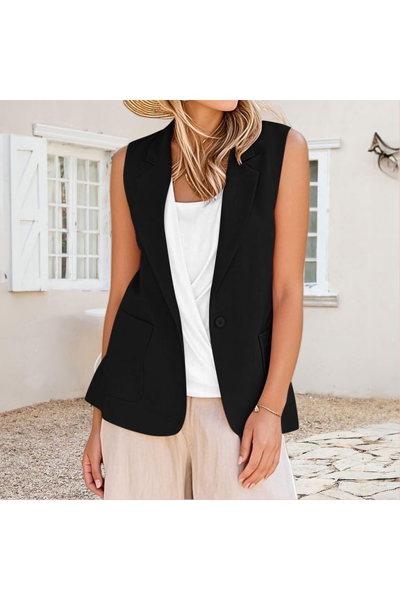 Women's Casual Solid Suit Top Blouse Shirt, Long Sleeve Notch Lapel Collar, Loose Fit Professional Work Office Blazer, Business Formal Attire for Women | CSEONE,Black XL