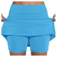 thumbnail image 1 of Women's Casual Solid Tennis Pocket Skirt, Yoga Sport Active Skirt with Shorts, Versatile, Lightweight, Stretchy, 1 of 6