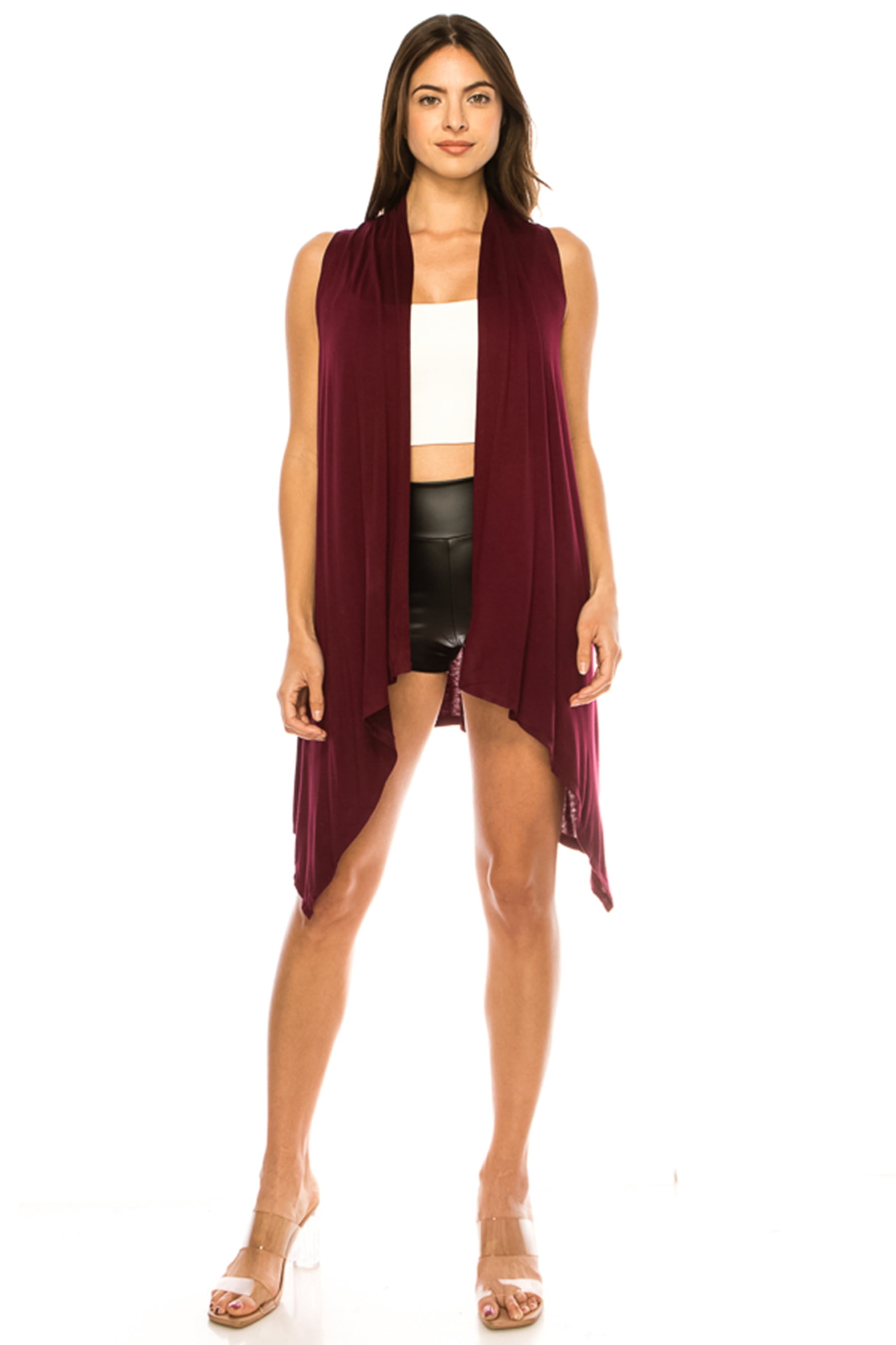 Women's Casual Solid Vest with Dramatic Hi-Low Hem - Walmart.com