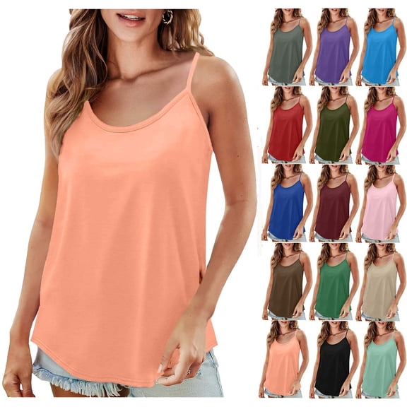 Women’s Casual Spaghetti Strap Tank Top Sleeveless Loose Fit Camisole for Summer Daily Wear