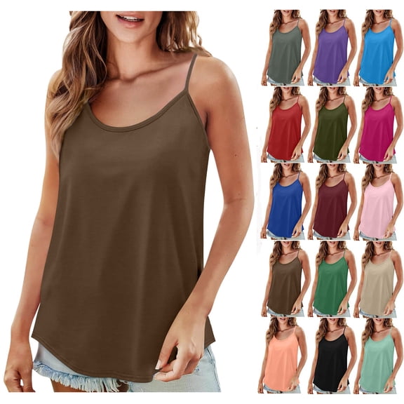 Women’s Casual Spaghetti Strap Tank Top Sleeveless Loose Fit Camisole for Summer Daily Wear
