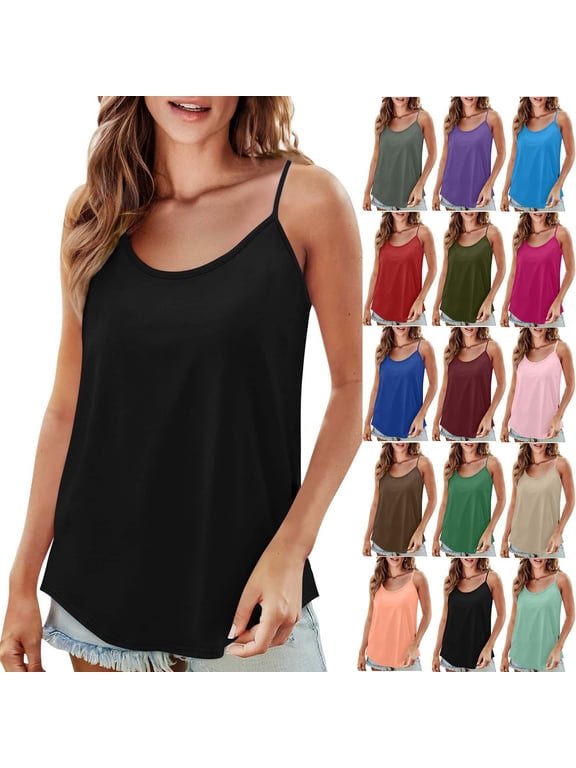 Women’s Casual Spaghetti Strap Tank Top Sleeveless Loose Fit Camisole for Summer Daily Wear