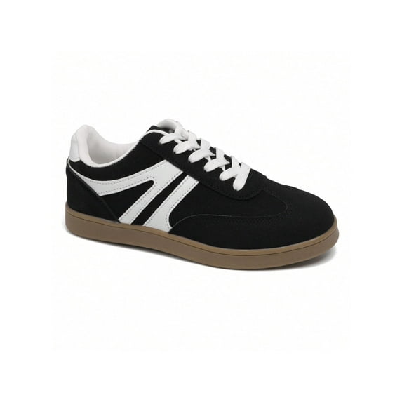Women's Casual Sport Shoes - Contrast Color Lace-Up Design for Outdoor & Street Style