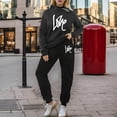 thumbnail image 1 of Women's Casual Sportswear Set Heartbeat Frequency Print Hoodie Tracksuit Fashionable Clothing Women Jumpsuit Romper for Women Dressy And Pants Womens Pantsuit Fall Pant Suits for Women Sequin Suits, 1 of 3