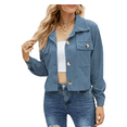 thumbnail image 1 of Women's Casual Stand Collar Thickened Solid Color Blouse With Double Pockets And Button Closure Jacket Women Dressy Womens Fashion for Work Clothes for Women Tan Fall Jacket for Women Womens Casual, 1 of 4