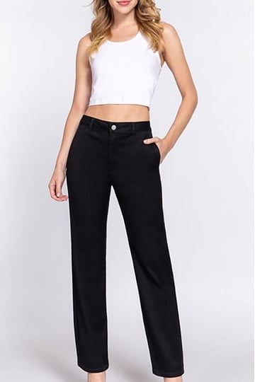 womens black dress pants walmart Ladies Fashion Sexy Elastic Comfortable High Waisted Pants Casual Wide Leg Trousers Grey