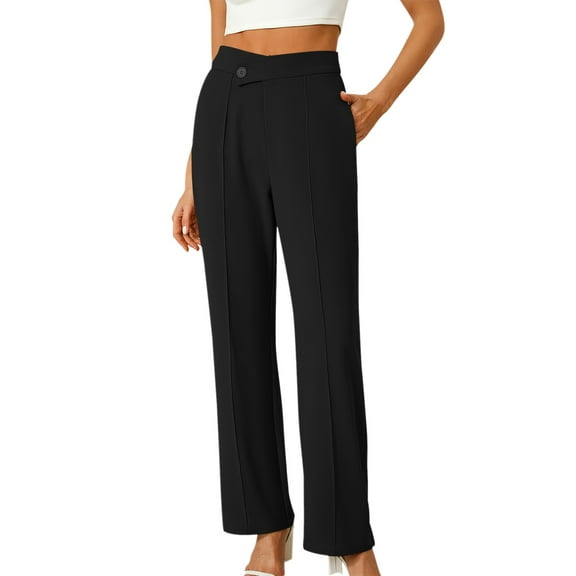 Women's Casual Straight Leg Pants With Side Pockets For Everyday Comfort And StyleFashion Clothing