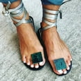 thumbnail image 1 of Women's Casual Strappy Flat Sandal,Leather Crossover Ankle Strap Slip On Sandal Fashion Flip-Flops Thong Strappy Spring Summer Shoes., 1 of 3