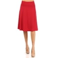 thumbnail image 1 of Women's Casual Foldable High Waist A-Line Midi Skirt with Stretch Fabric, 1 of 5