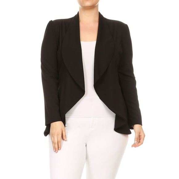 Women's Casual Stretch Comfort Open Front Draped Blazer Jacket